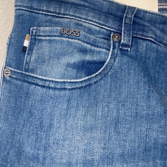 HUGO BOSS Raw Hem Ankle Crop Slim Leg Jeans In Bright Blue Women's size 30 - Picture 3 of 8